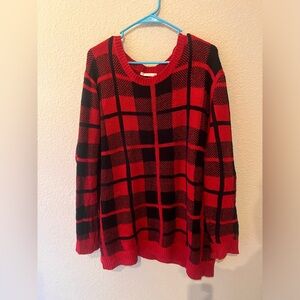 Red plaid sweater size 2X